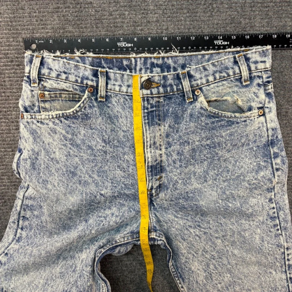 Vintage Levis 505 Acid Wash Jeans Mens 36x30 Orange Tab‎ Made in USA Denim Blue